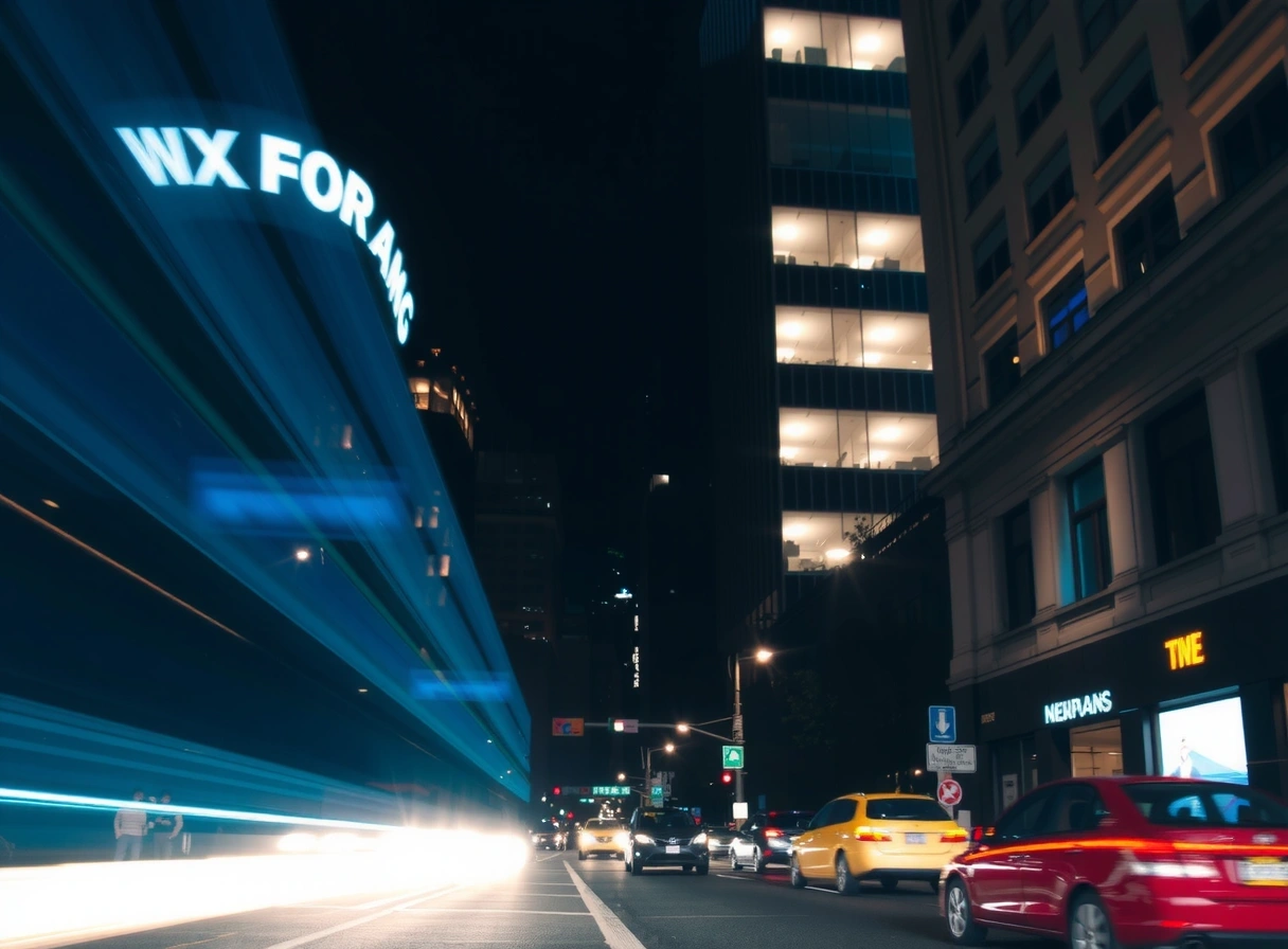 Rutas de luz en movimiento constante